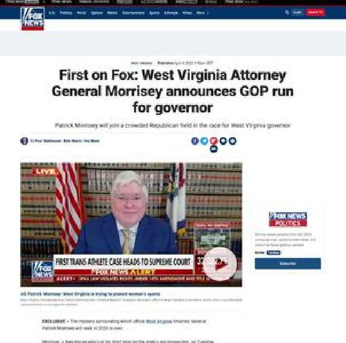 First on Fox: West Virginia Attorney General Morrisey announces GOP run for governor