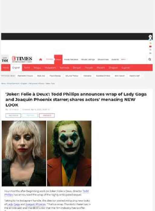 Lady Gaga and Joaquin Phoenix wrap Joker 2