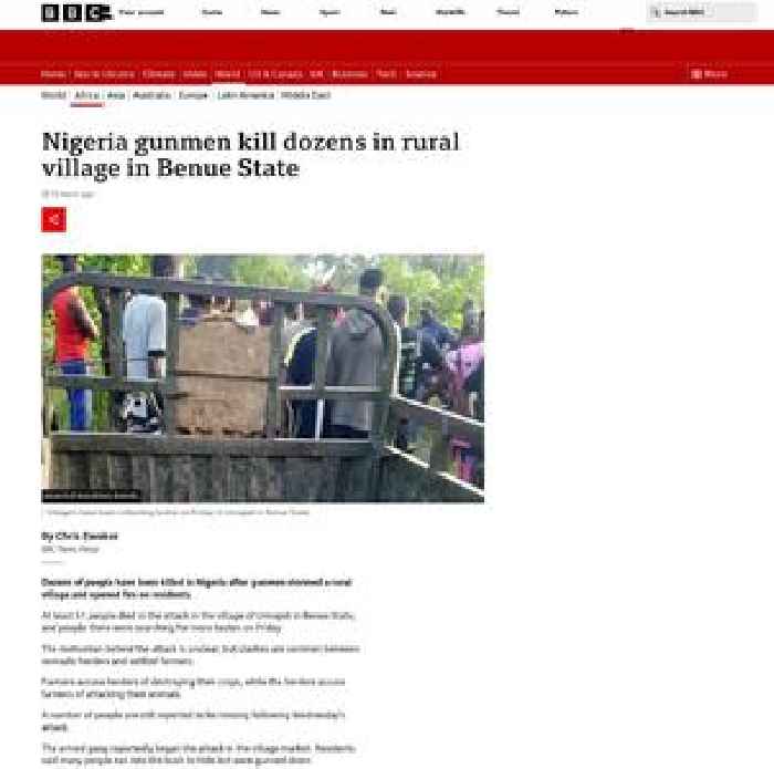 Gunmen kill dozens in rural Nigerian village