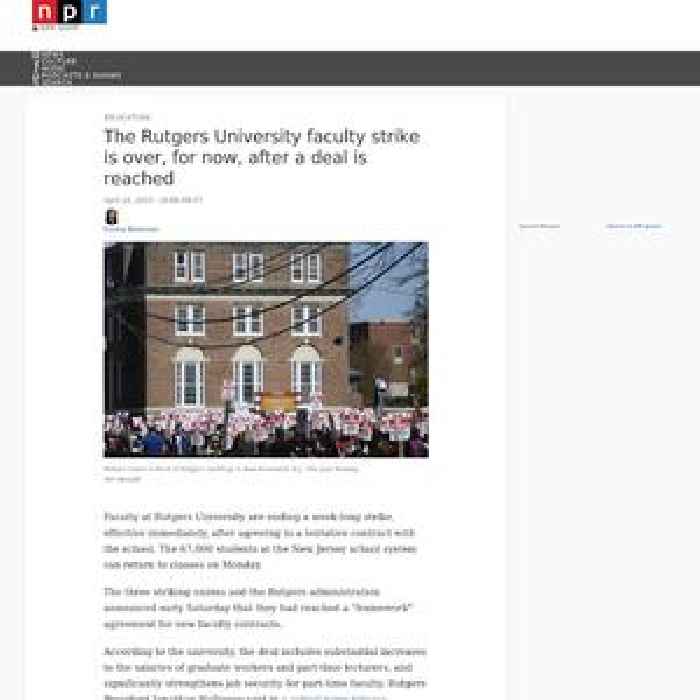 The Rutgers University faculty strike is over, for now, after a deal is reached