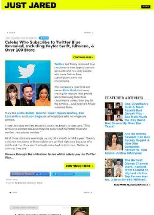Celebs Who Subscribe to Twitter Blue Revealed, Including Taylor Swift, Rihanna, & Over 100 More