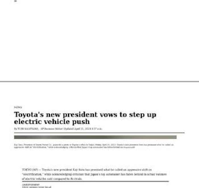 Toyota's new president vows to step up electric vehicle push