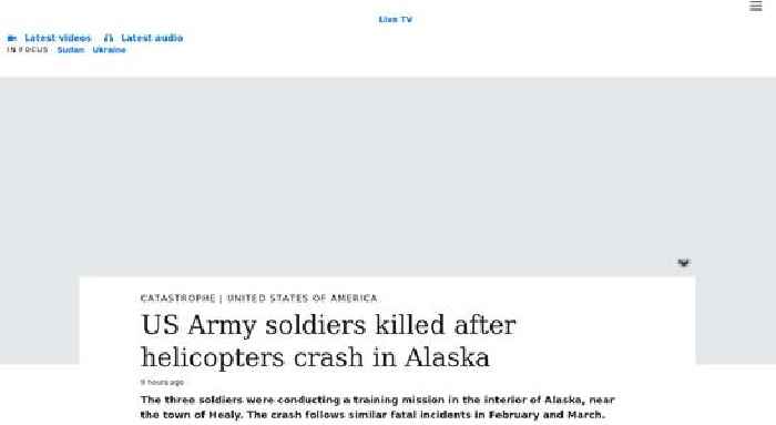 US Army soldiers killed after helicopters crash in Alaska