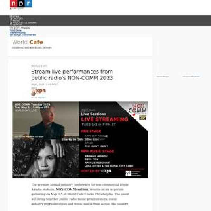Stream live performances from public radio's NON-COMM 2023
