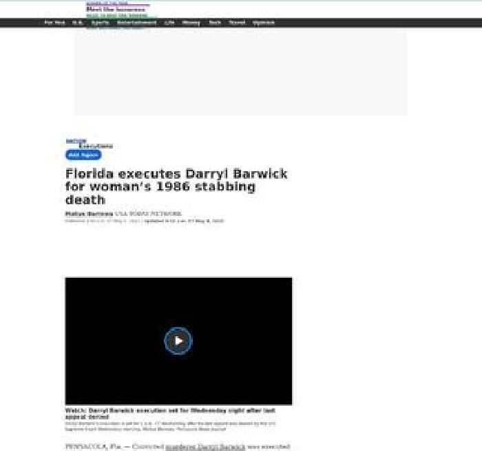Florida executes Darryl Barwick for woman's 1986 stabbing death