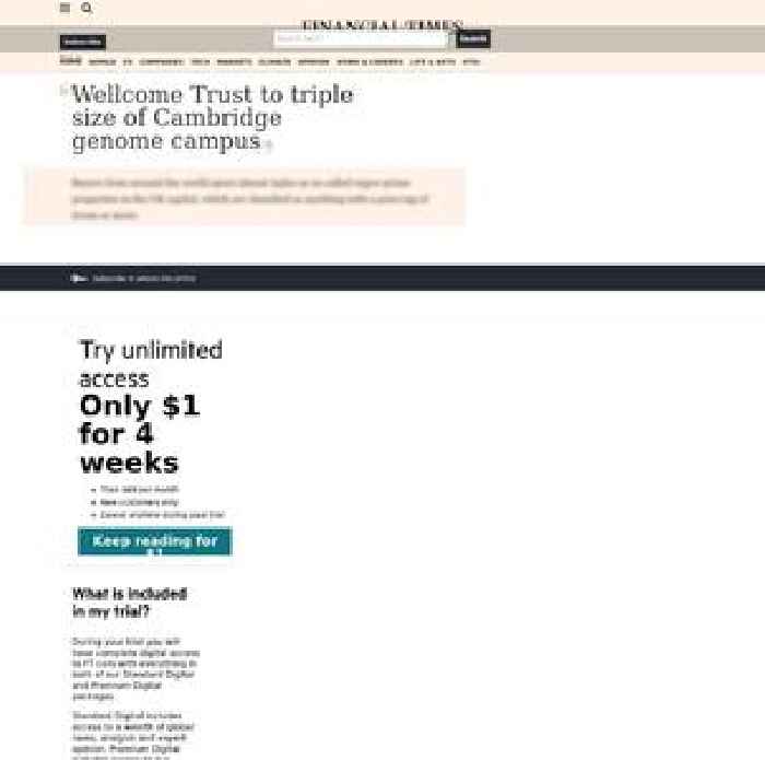 Wellcome Trust to triple size of Cambridge genome campus