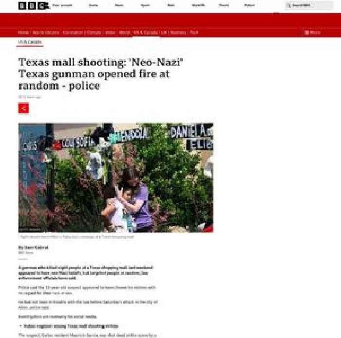 Texas mall shooting: Gunman had 'neo-Nazi ideation', police say