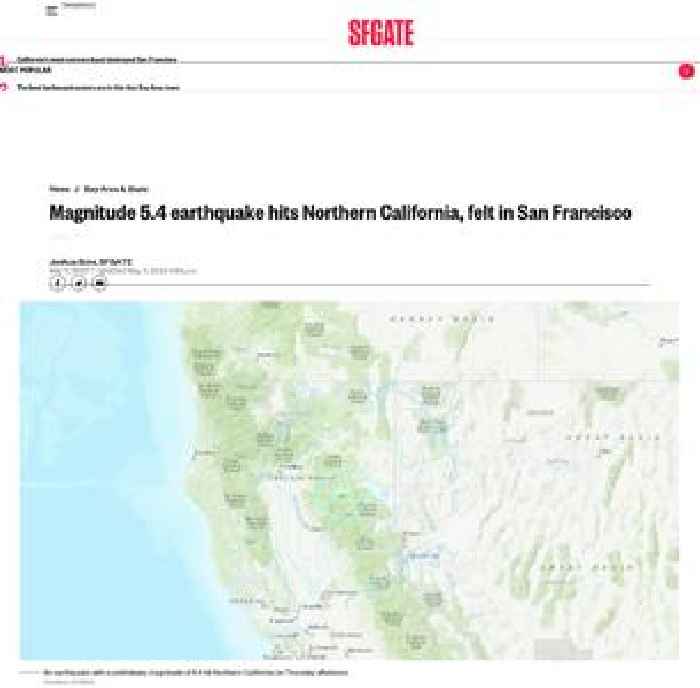 Magnitude 5.4 earthquake hits Northern California, felt in San Francisco