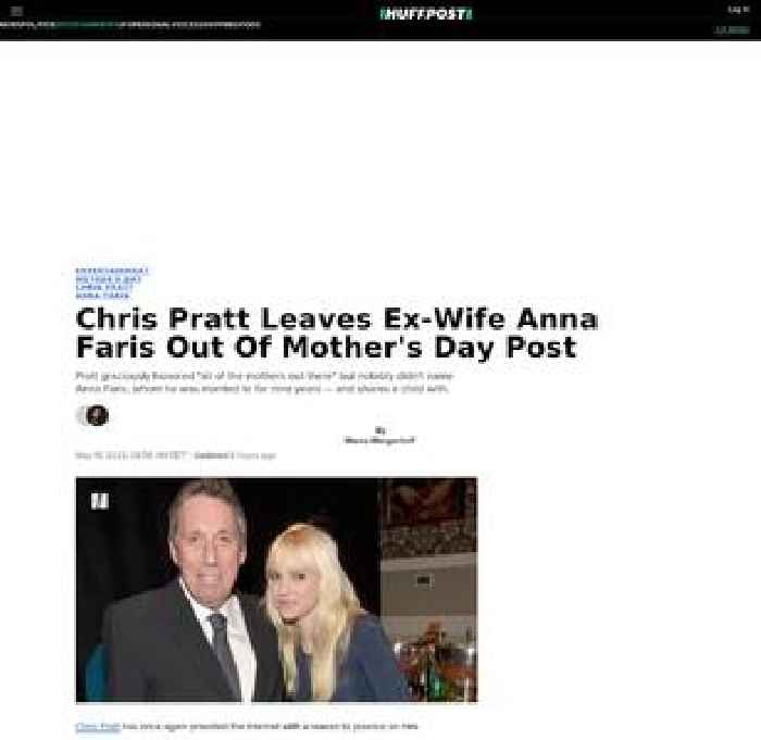 

    Chris Pratt Leaves Ex-Wife Anna Faris Out Of Mother's Day Post

