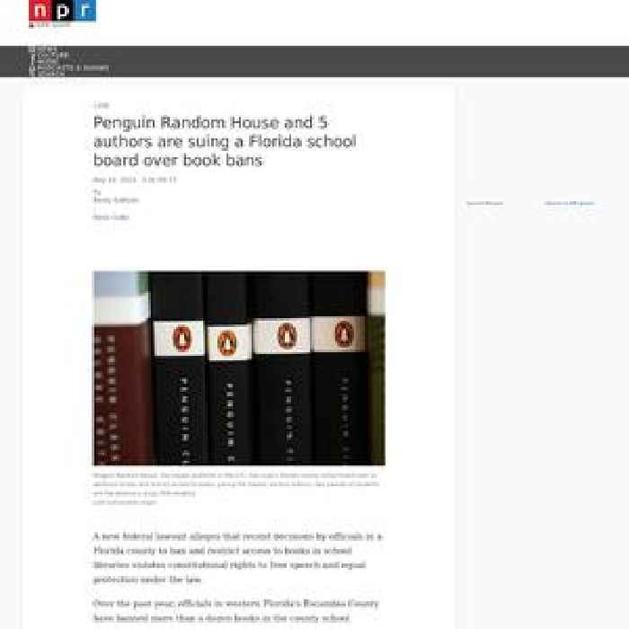 Penguin Random House and 5 authors are suing a Florida school board over book bans