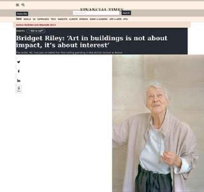Bridget Riley: ‘Art in buildings is not about impact, it’s about interest’