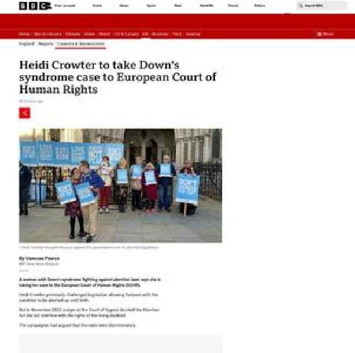 Bid to take Down's syndrome abortion case to European court