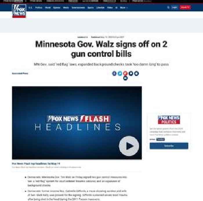 Minnesota Gov. Walz signs off on 2 gun control bills