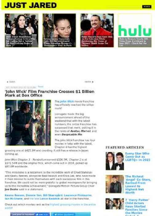 'John Wick' Film Franchise Crosses $1 Billion Mark at Box Office