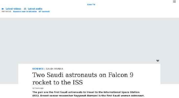 Two Saudi astronauts on Falcon 9 rocket to the ISS