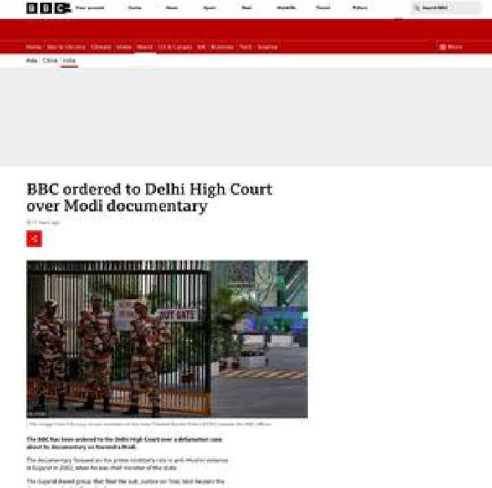 BBC ordered to Delhi High Court over Modi documentary