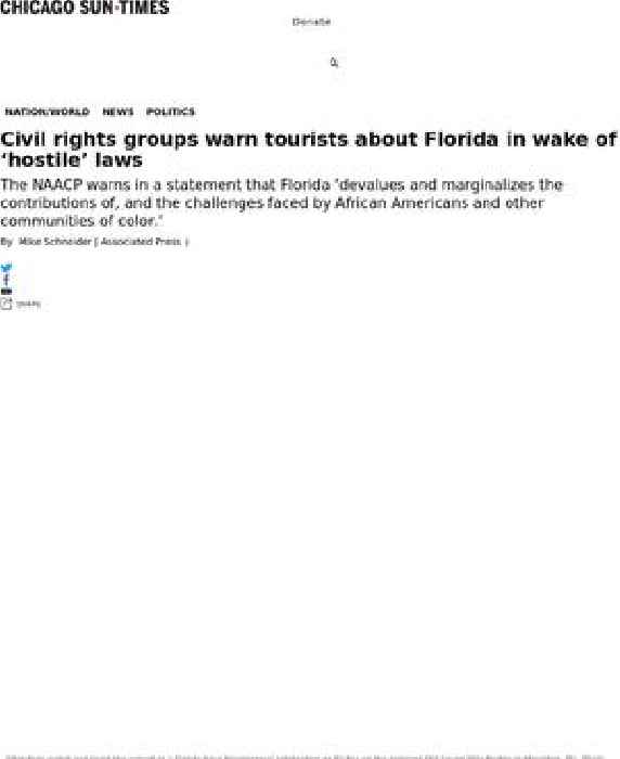 Civil rights groups warn tourists about Florida in wake of ‘hostile’ laws