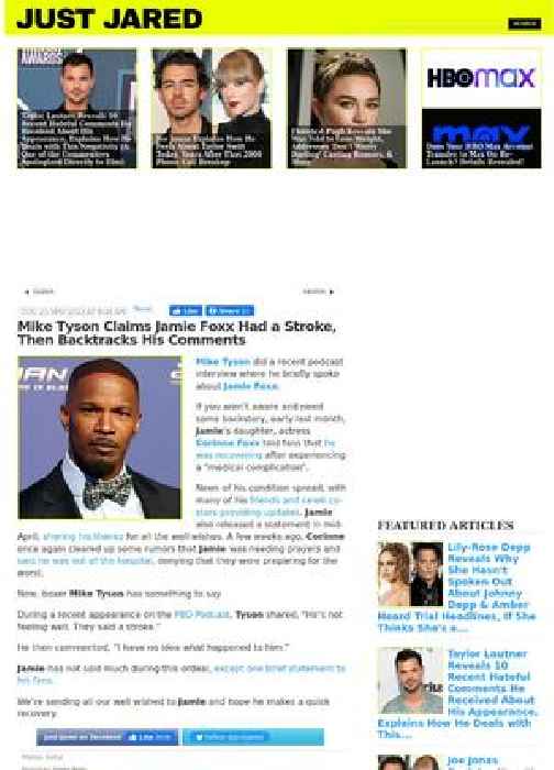 Mike Tyson Claims Jamie Foxx Had a Stroke, Then Backtracks His Comments
