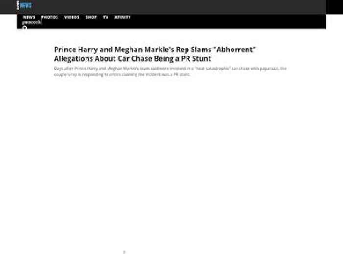 
                        Prince Harry, Meghan Markle's Rep Slams 