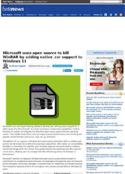 Microsoft uses open source to kill WinRAR by adding native .rar support to Windows 11