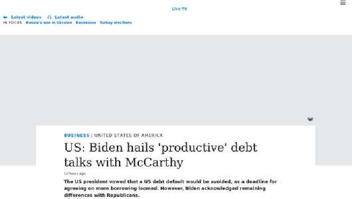 US: Biden hails 'productive' debt talks with McCarthy