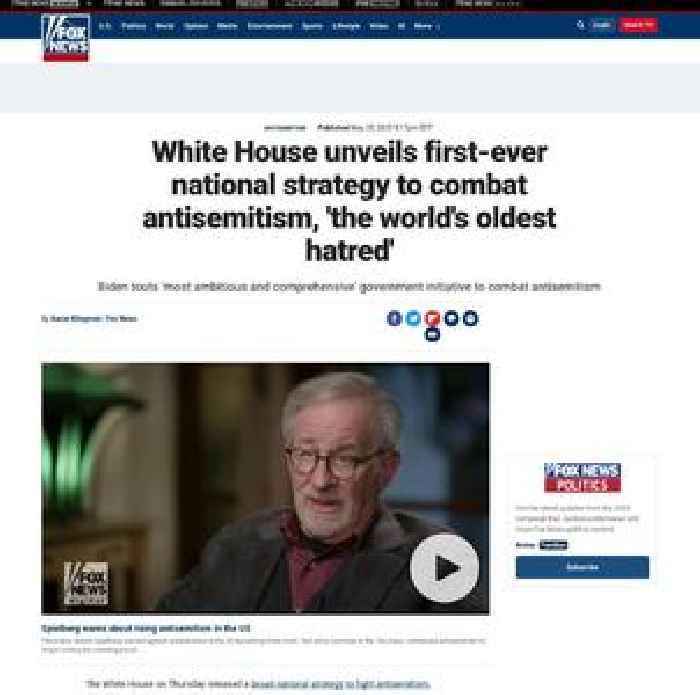 White House unveils first-ever national strategy to combat antisemitism, 'the world's oldest hatred'