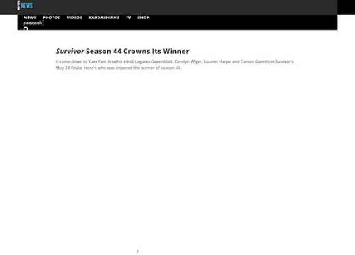 
                        Survivor Season 44 Crowns Its Winner
