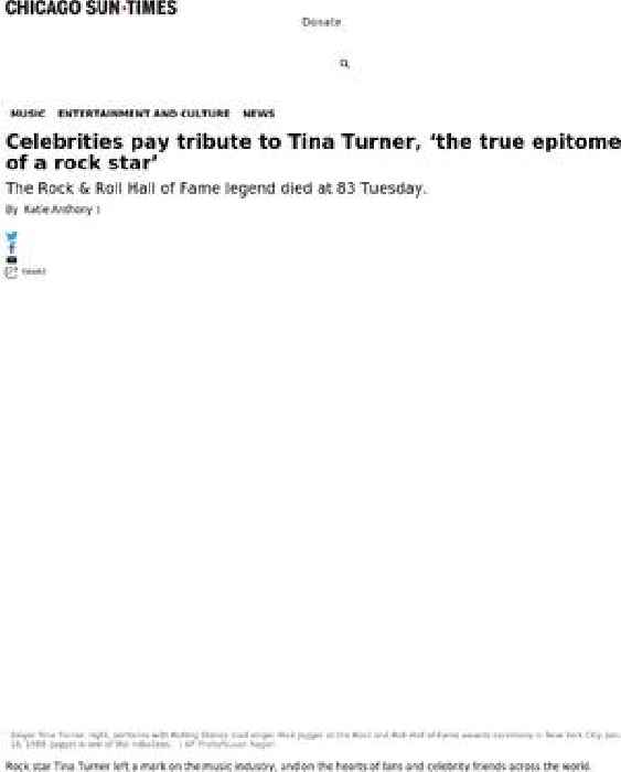Celebrities pay tribute to Tina Turner, ‘the true epitome of a rock star’