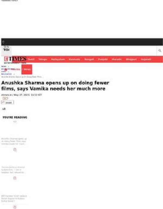Anushka Sharma: Want to do one film a year