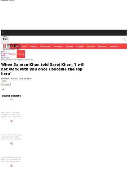 When Salman refused to work with Saroj Khan