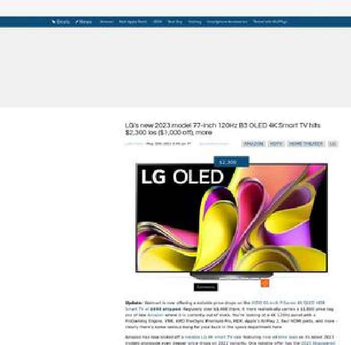 LG’s new 2023 model 77-inch 120Hz B3 OLED 4K Smart TV hits $2,300 los ($1,000 off), more