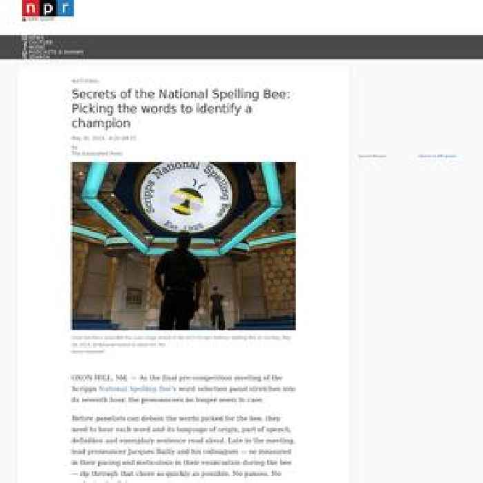 Secrets of the National Spelling Bee: Picking the words to identify a champion