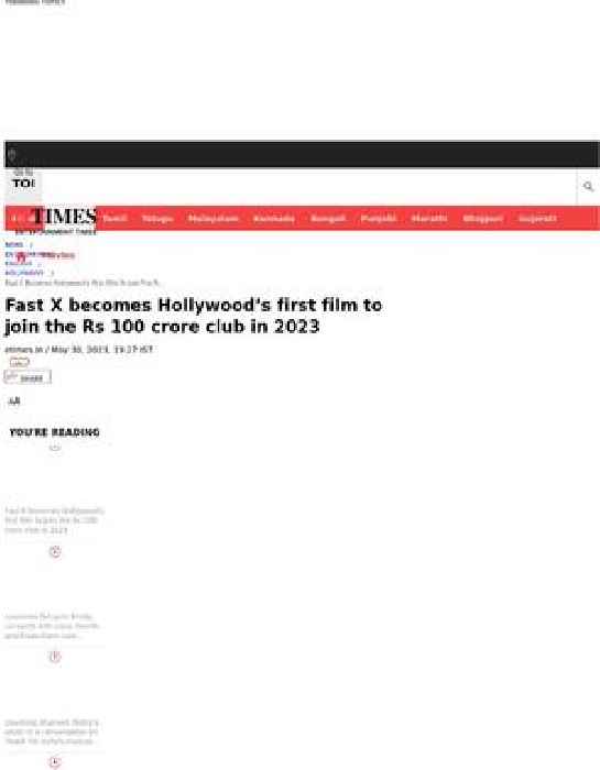 Fast X joins the Rs 100 crore club in India