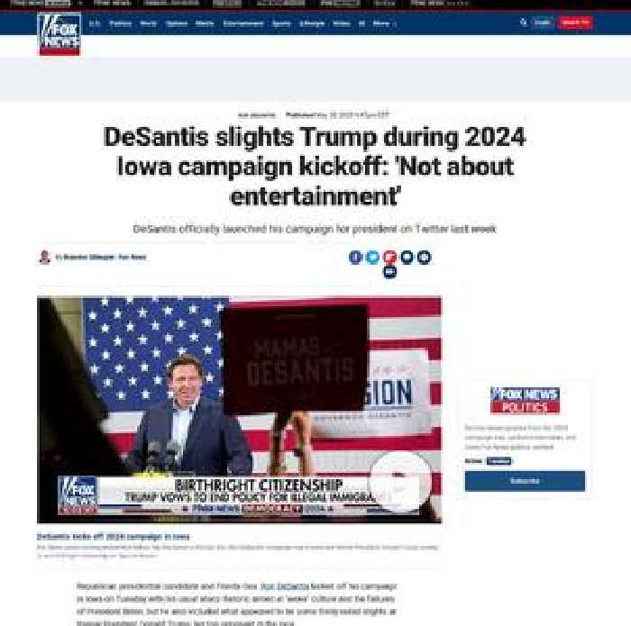 DeSantis slights Trump during 2024 Iowa campaign kickoff: 'Not about entertainment'