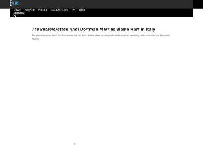 
                        The Bachelorette's Andi Dorfman Marries Blaine Hart in Italy
