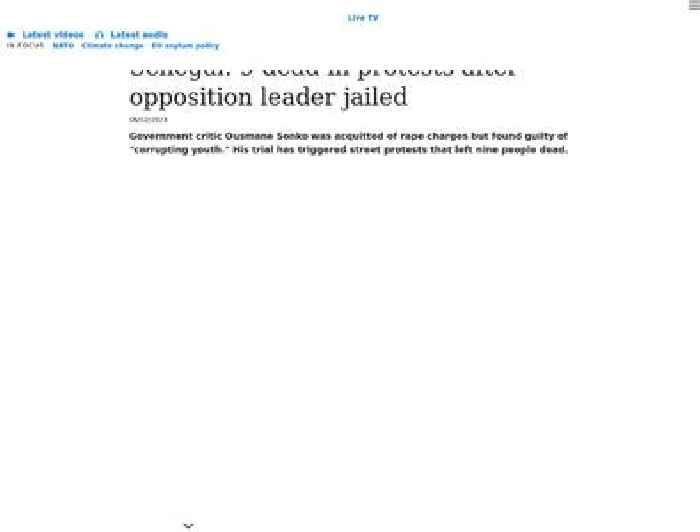 Senegal sentences opposition leader to 2 years in prison, 9 killed in protests
