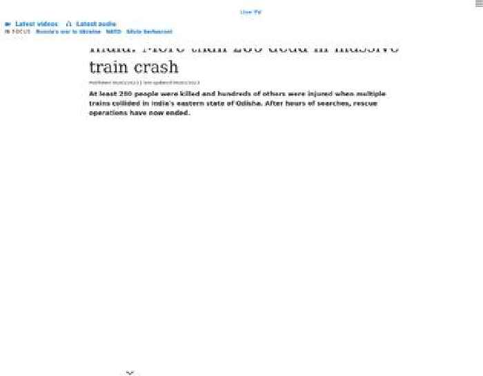 India: Over 280 dead in massive train crash
