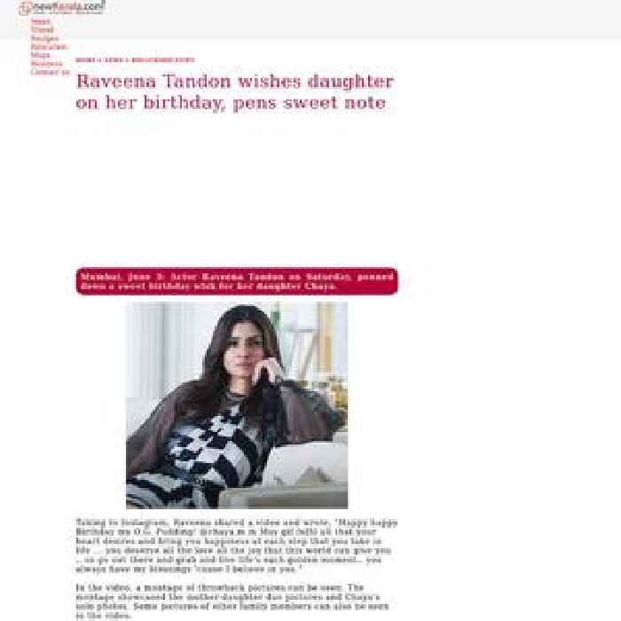 Raveena Tandon wishes daughter on her birthday, pens sweet note