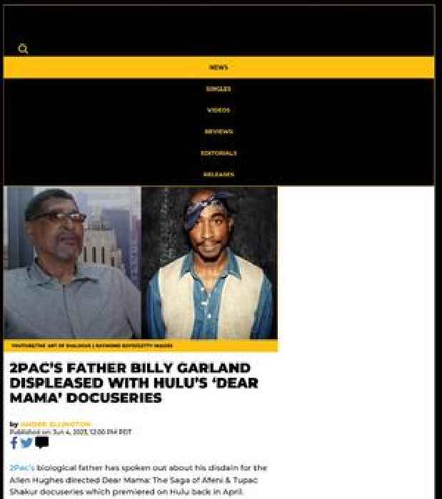 2Pac’s Father Billy Garland Displeased With Hulu’s - One News Page