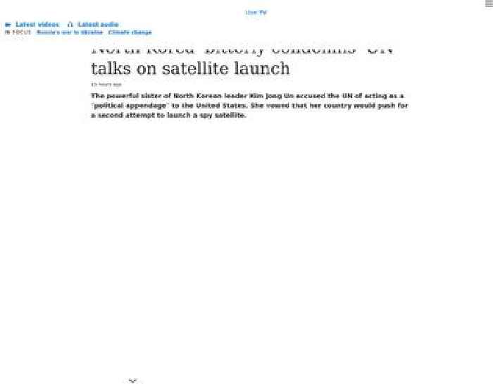North Korea 'bitterly condemns' UN talks on satellite launch