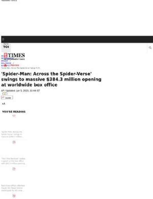 'Spider-Man: Across the Spider-Verse' BO