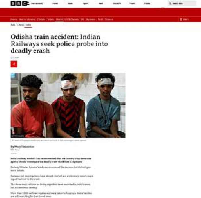 Odisha train accident: Indian Railways seek police probe into crash