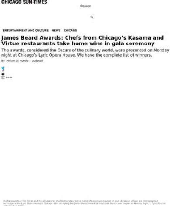 James Beard Awards 2023 winners announced in Chicago