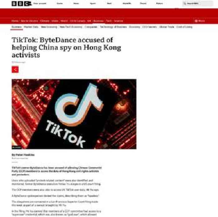 TikTok: ByteDance accused of helping China spy on Hong Kong activists