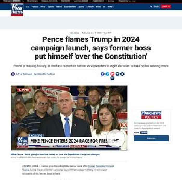 Pence makes history, enters 2024 Republican race running against his former boss Donald Trump