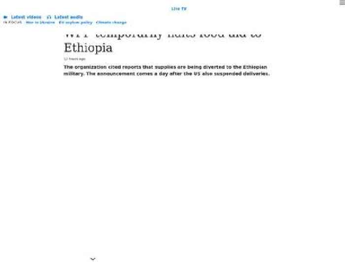 WFP temporarily halts food aid to Ethiopia