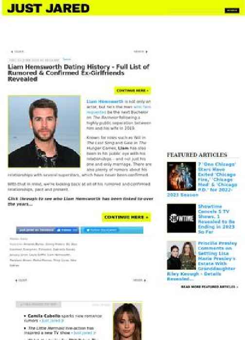 Liam Hemsworth Dating History - Full List of Rumored & Confirmed Ex-Girlfriends Revealed