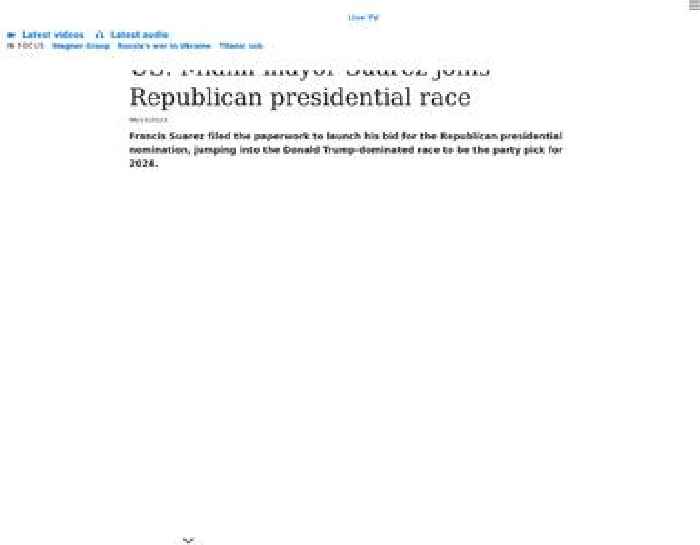 US: Miami mayor Suarez joins Republican presidential race