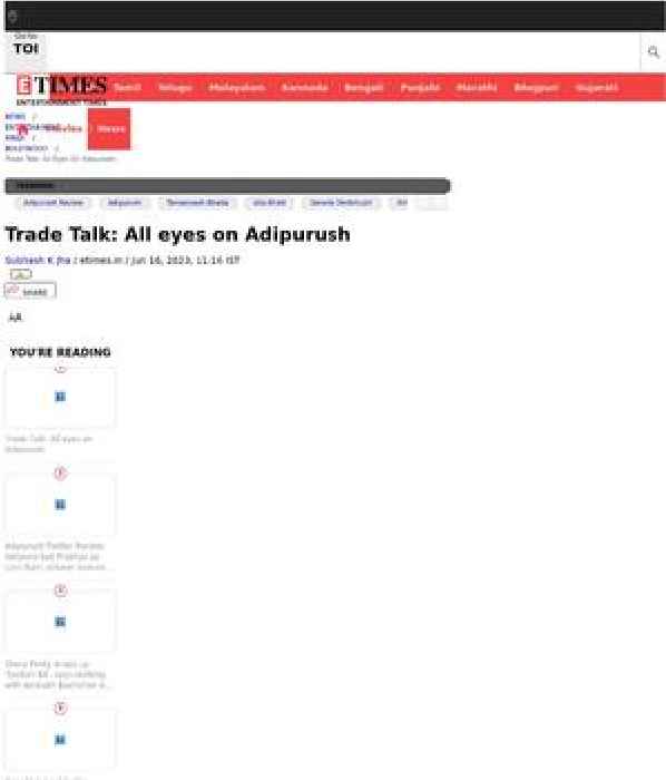 Trade Talk: All eyes on Adipurush