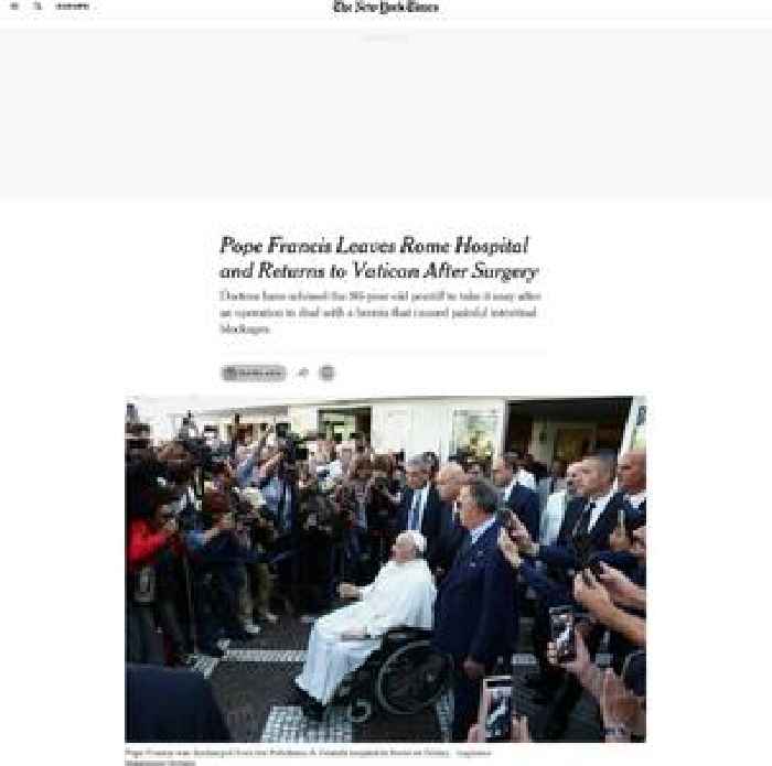 Pope Francis Leaves Hospital After Surgery